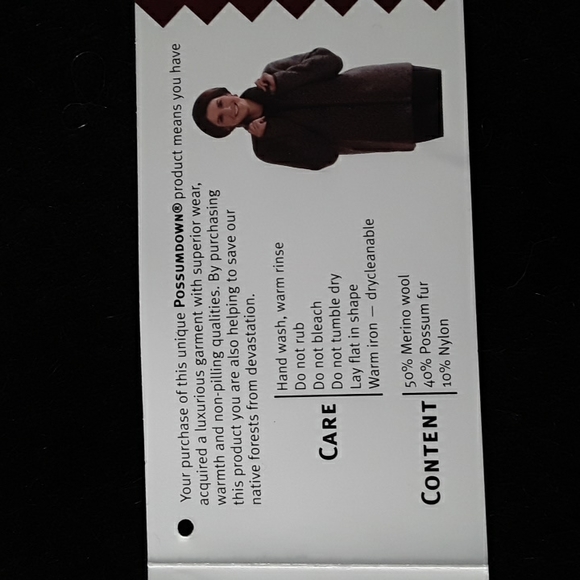 NWOT POSSUMDOWN Merino Wool Blend Scarf, Black - Picture 6 of 9